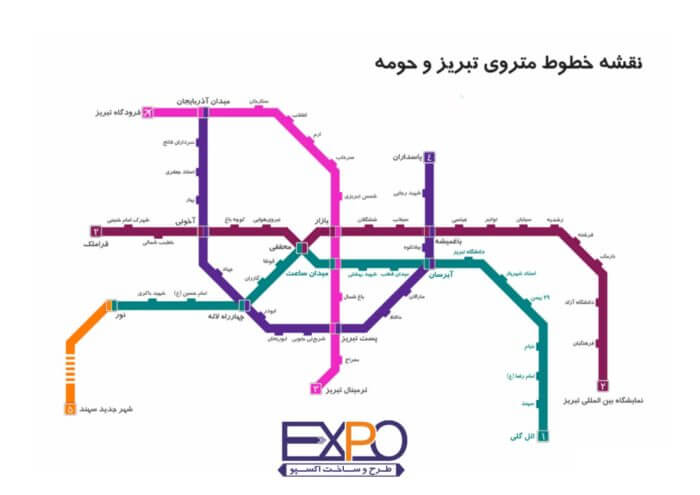 نقشه مترو تبریز